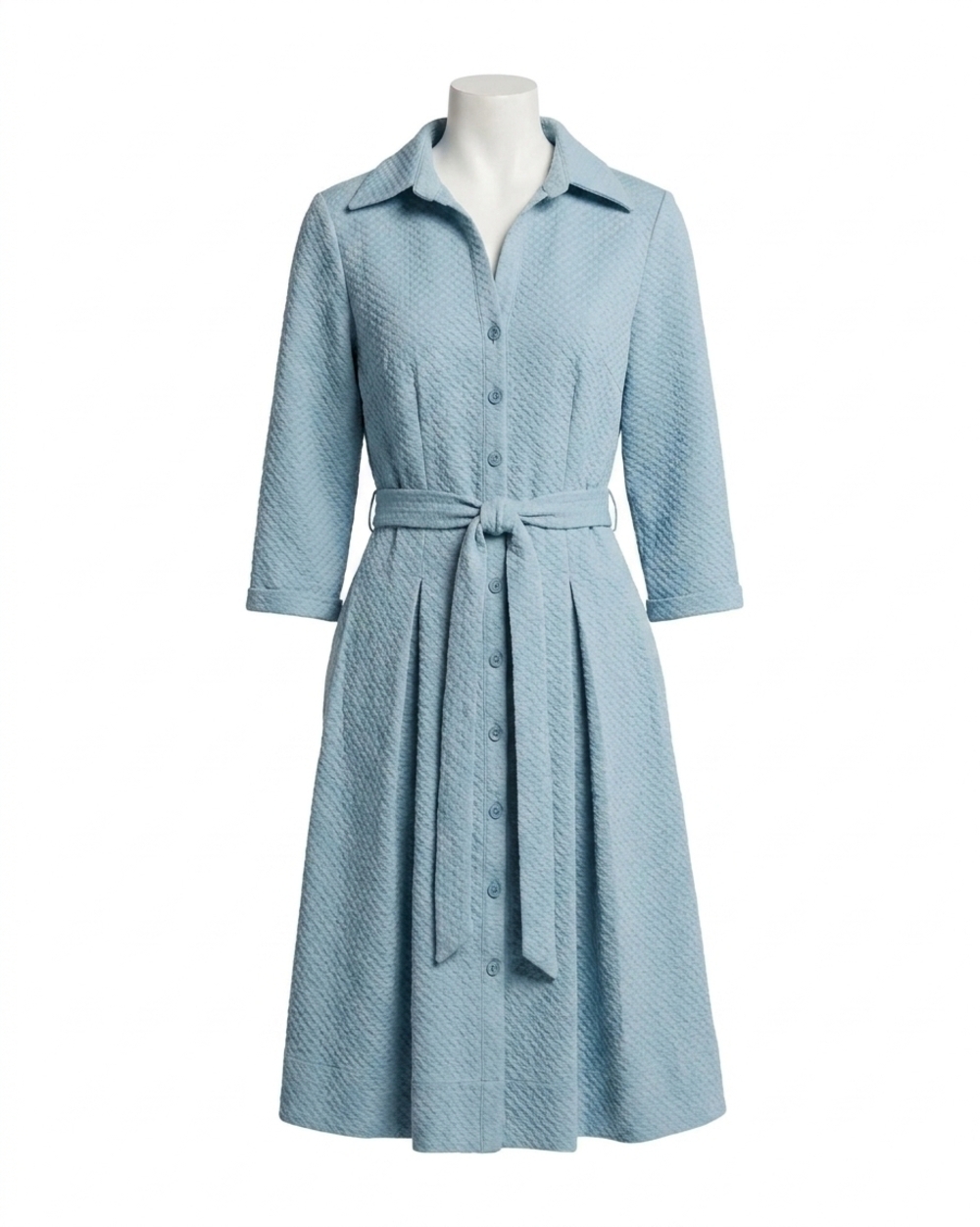 NEW FRANCES VALENTINE bellini midi shirt dress in air blue
